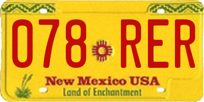 NM license plate 078RER