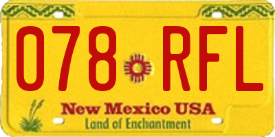 NM license plate 078RFL