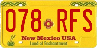 NM license plate 078RFS