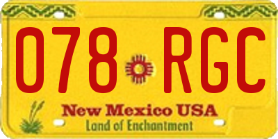NM license plate 078RGC