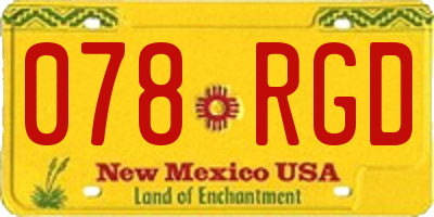 NM license plate 078RGD