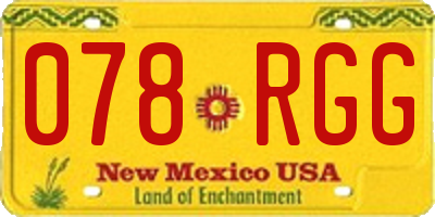 NM license plate 078RGG