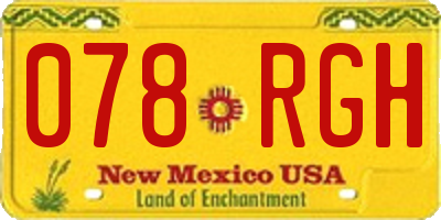NM license plate 078RGH