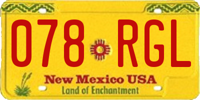 NM license plate 078RGL