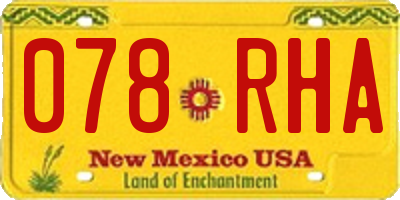 NM license plate 078RHA