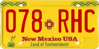NM license plate 078RHC