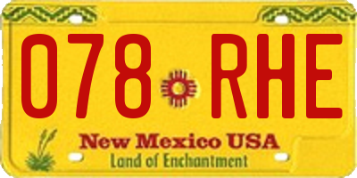 NM license plate 078RHE