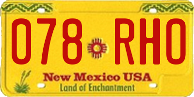 NM license plate 078RHO