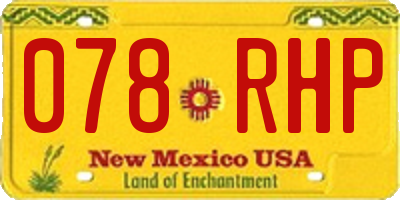 NM license plate 078RHP
