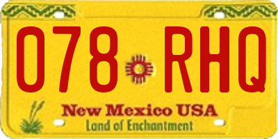 NM license plate 078RHQ