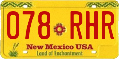 NM license plate 078RHR