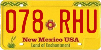 NM license plate 078RHU