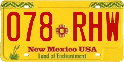 NM license plate 078RHW