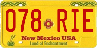 NM license plate 078RIE
