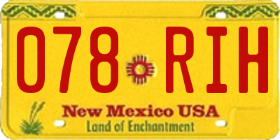 NM license plate 078RIH