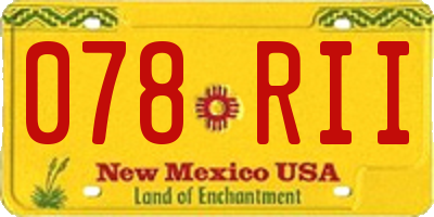 NM license plate 078RII