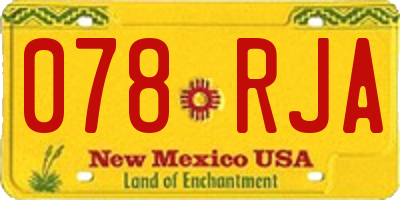 NM license plate 078RJA