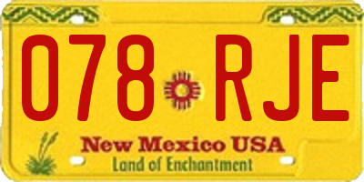 NM license plate 078RJE