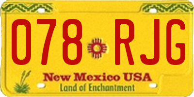 NM license plate 078RJG