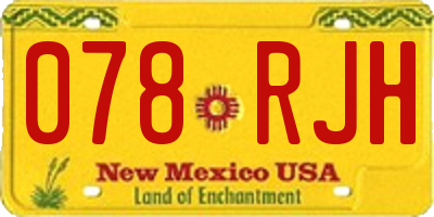 NM license plate 078RJH