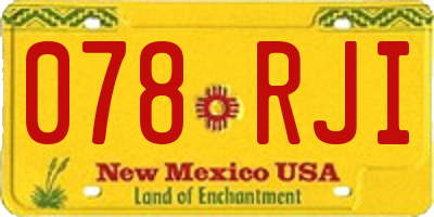 NM license plate 078RJI