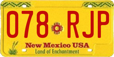 NM license plate 078RJP