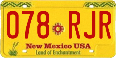 NM license plate 078RJR