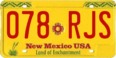 NM license plate 078RJS