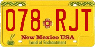 NM license plate 078RJT