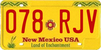 NM license plate 078RJV