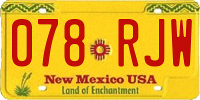 NM license plate 078RJW