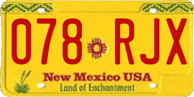 NM license plate 078RJX