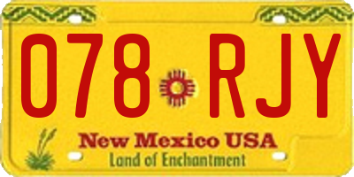 NM license plate 078RJY