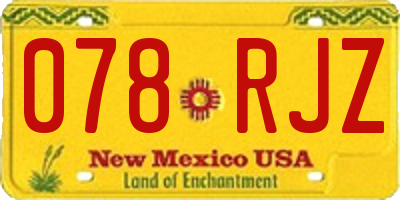 NM license plate 078RJZ