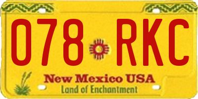 NM license plate 078RKC