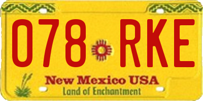 NM license plate 078RKE
