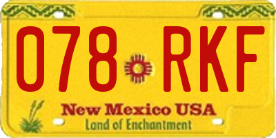 NM license plate 078RKF