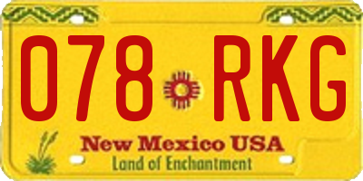 NM license plate 078RKG