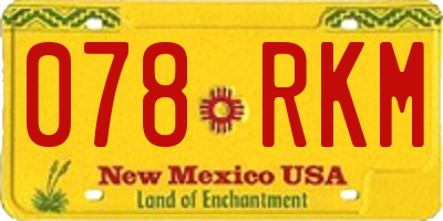 NM license plate 078RKM