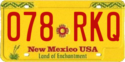 NM license plate 078RKQ