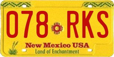 NM license plate 078RKS