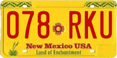 NM license plate 078RKU