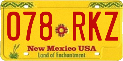 NM license plate 078RKZ