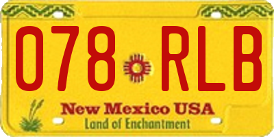 NM license plate 078RLB