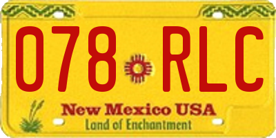 NM license plate 078RLC