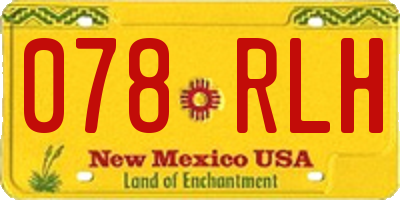 NM license plate 078RLH