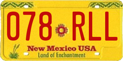 NM license plate 078RLL