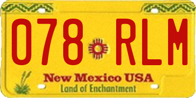 NM license plate 078RLM