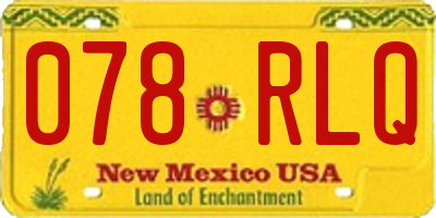 NM license plate 078RLQ