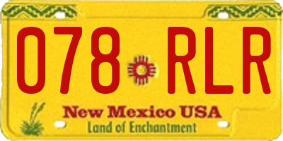 NM license plate 078RLR